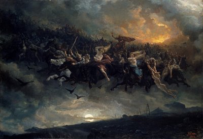 Die wilde Jagd auf Odin, 1872. von Peter Nicolai Arbo