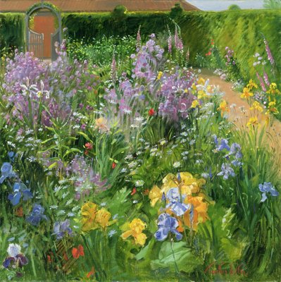 Sweet Rocket, Fingerhüte und Schwertlilien, 2000 von Timothy Easton