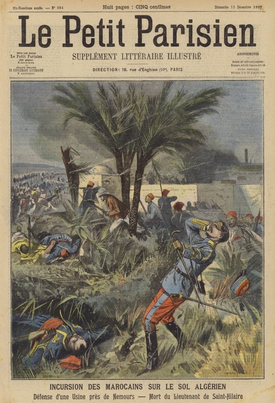 Einfall der Marokkaner in Algerien (Farblithografie) von (after) Carrey
