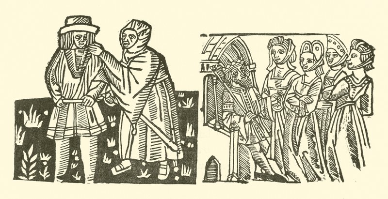 Illustration für The Roxburghe Ballads (Holzschnitt) von (after) English School
