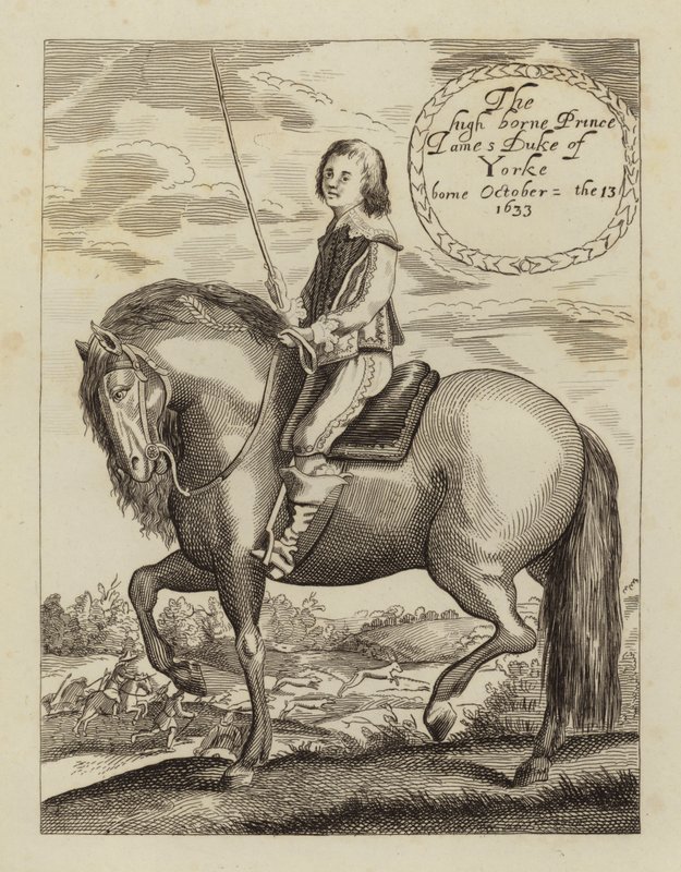 James II und VII, König von England, Schottland und Irland, als Herzog von York (Radierung) von (after) English School