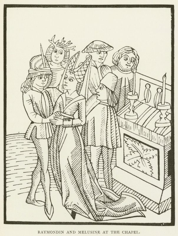 Raymondin und Melusine in der Kapelle von (after) English School
