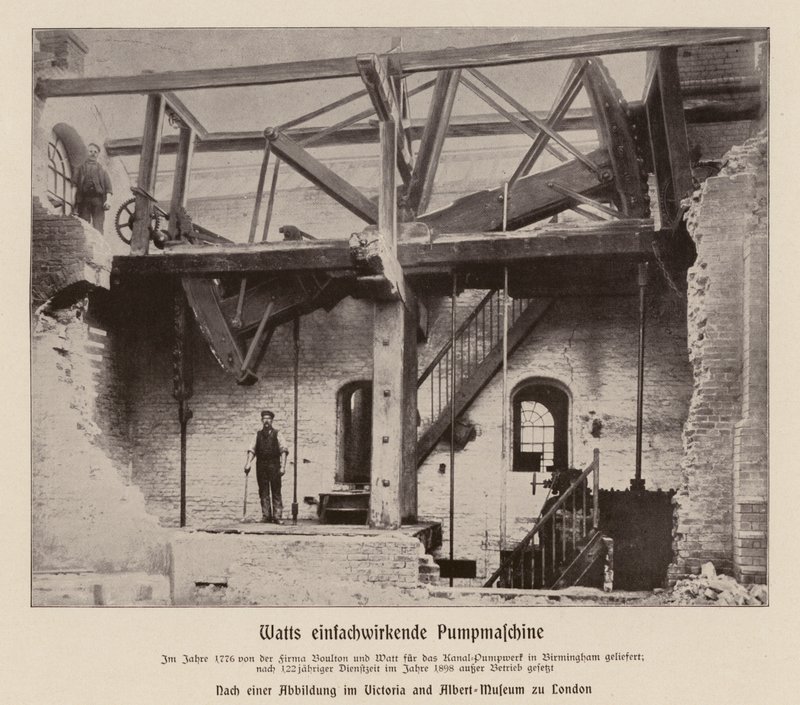 Boulton & Watt Einzylinder-Pumpmaschine von (after) English photographer