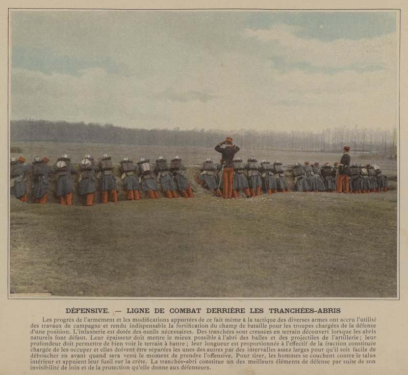 Verteidigung, Kampflinie hinter den Schützengräben von (after) French Photographer