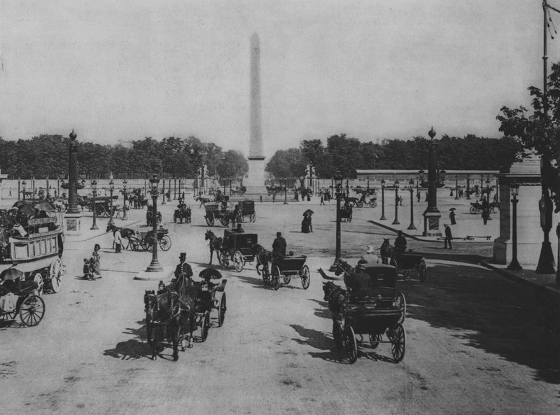 La Place de La Concorde (s/w Foto) von (after) French Photographer