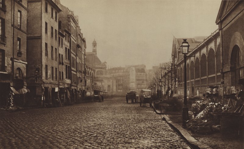 Die Rue de la Tonnellerie, an den Hallen von (after) French Photographer