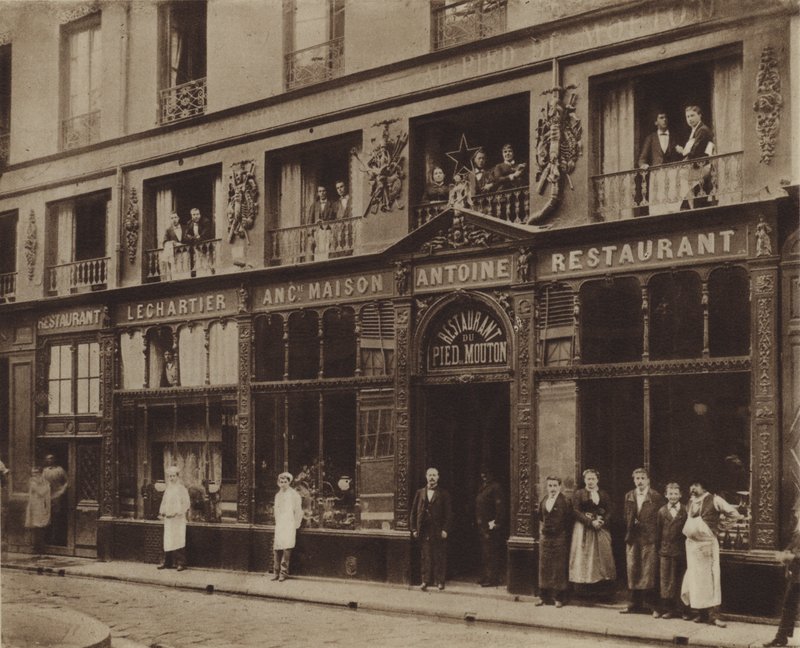 Das Restaurant Pied-de-Mouton, Rue Vauvilliers von (after) French Photographer