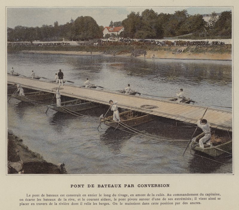 Bootsbrücke durch Umwandlung (koloriertes Foto) von (after) French Photographer