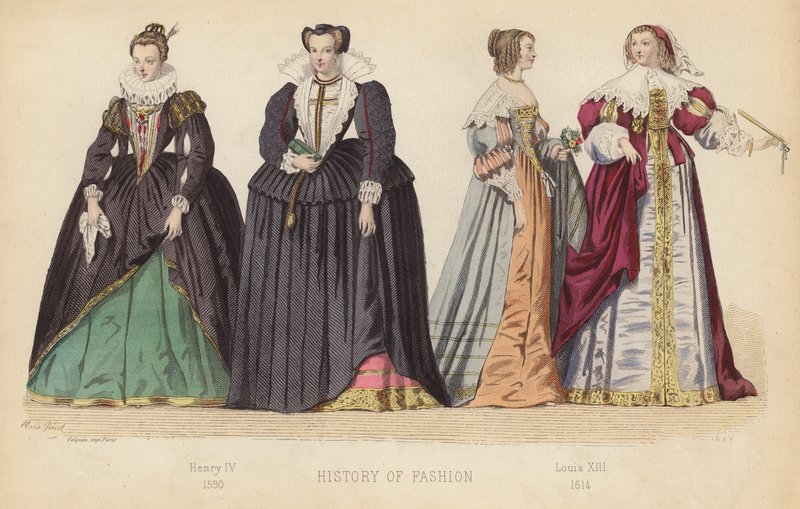 Mode in Frankreich: Heinrich IV 1590; Ludwig XIII 1614 von (after) French School