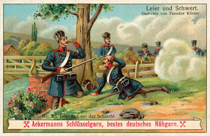 Trinklied vor der Schlacht (Chromolithographie) von (after) German School