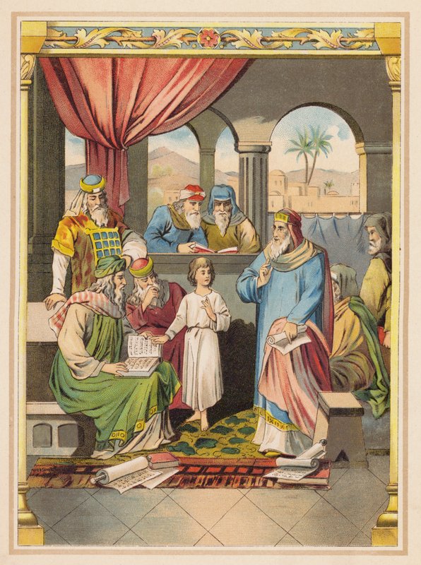 Jesus mit den Ältesten im Tempel von (after) German School