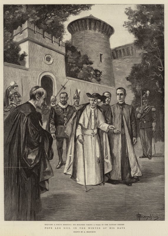Papst Leo XIII. im Winter seiner Tage (Stich) von (after) Italian School