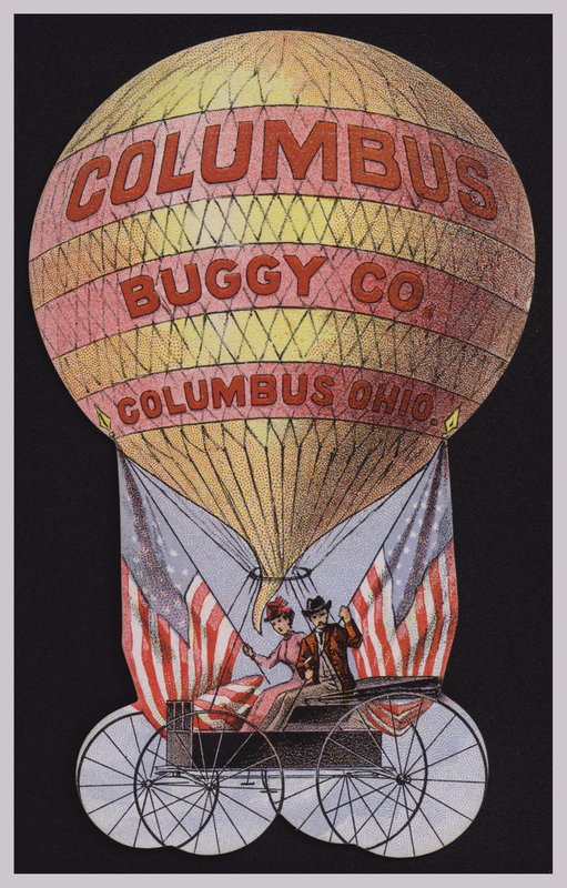 Amerikanische Werbekarte für die Columbus Buggy Company, Columbus, Ohio von American School