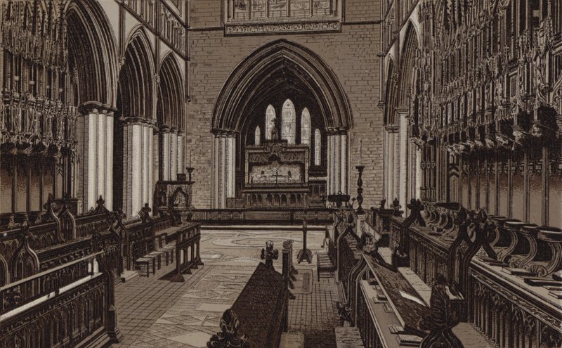 Chester Kathedrale, der Chor, Ostansicht von English School
