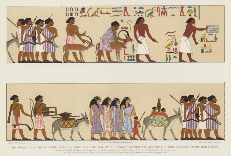 Die Ankunft eines Stammes semitischer Nomaden in Ägypten, um das Jahr 1895 v. Chr. von English School