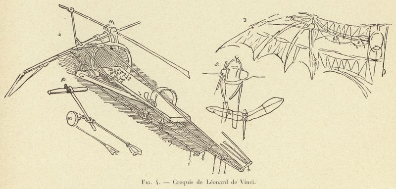 Skizzen von Leonardo da Vinci von French School
