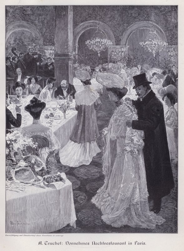 Abend in einem eleganten Restaurant in Paris von Abel Truchet