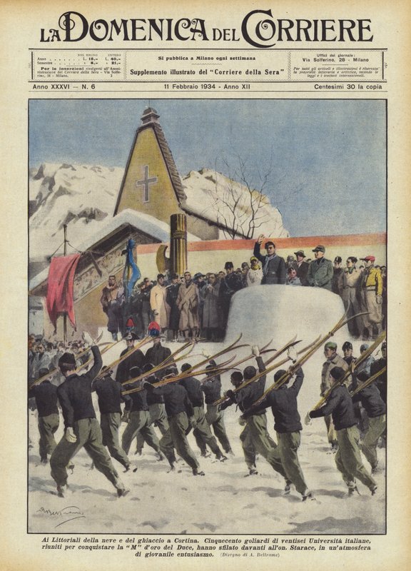 Bei den Littoriali des Schnees und Eises in Cortina von Achille Beltrame