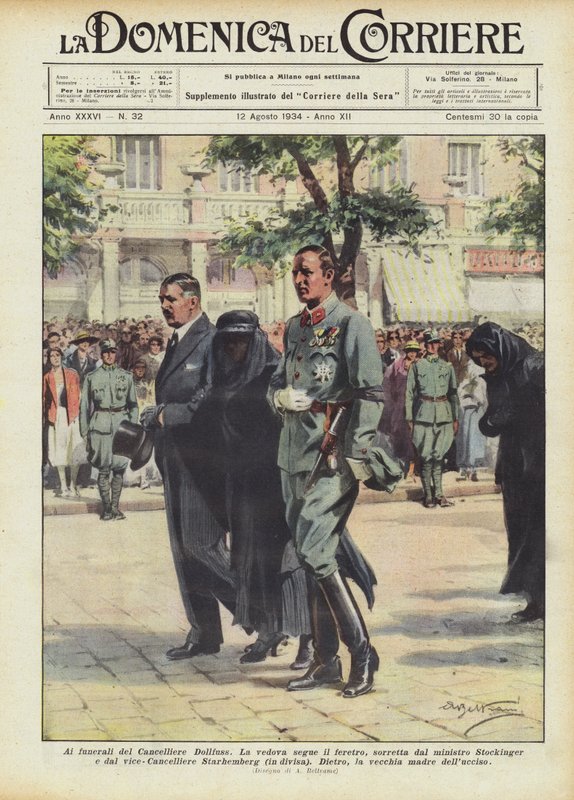 Bei der Beerdigung von Kanzler Dollfuss von Achille Beltrame