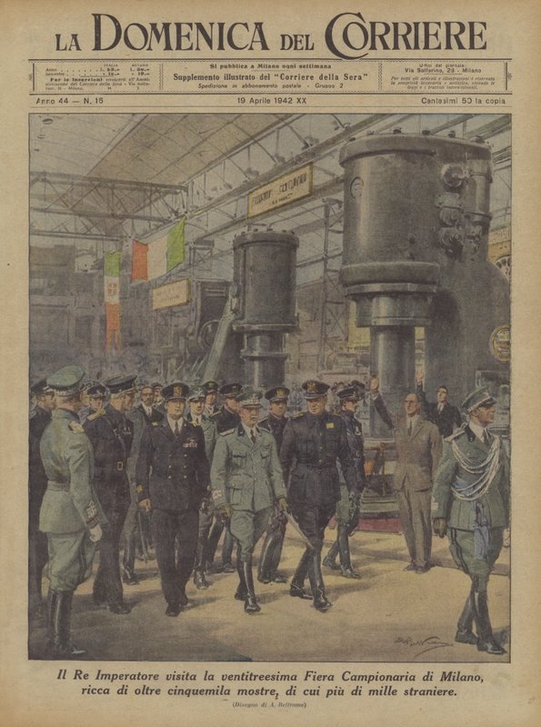 Der König und Kaiser besucht die dreiundzwanzigste Messe in Mailand, reich an über fünftausend... von Achille Beltrame