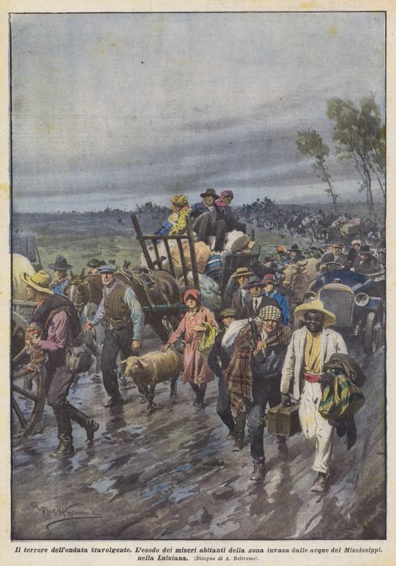 Der Schrecken der überwältigenden Welle von Achille Beltrame