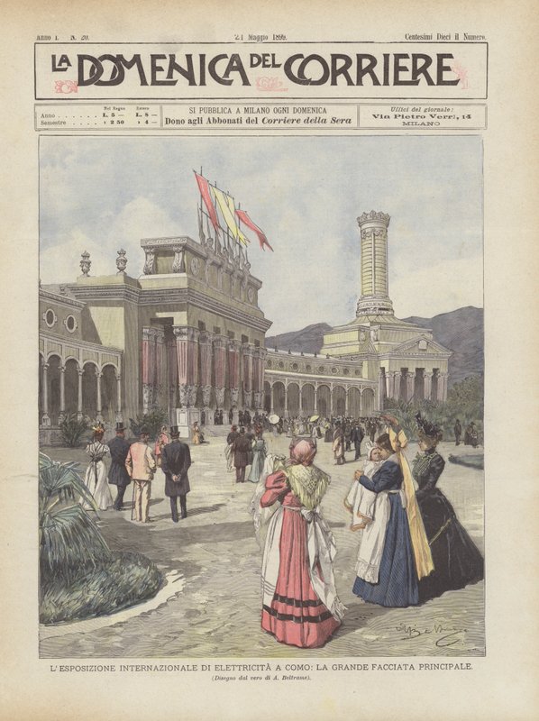 Die Internationale Elektrizitätsausstellung In Como, Die Große Hauptfassade von Achille Beltrame