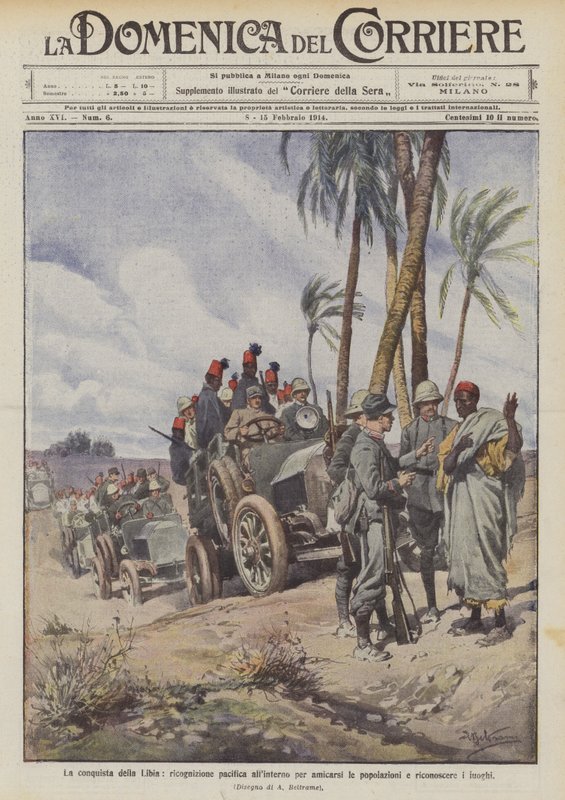 Die Eroberung Libyens, friedliche Erkundung im Landesinneren zur Freundschaft mit den Einheimischen und Erkennung der Orte von Achille Beltrame