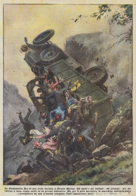 Das dramatische Ende einer Hochzeitsfeier in Gerace Marina von Achille Beltrame