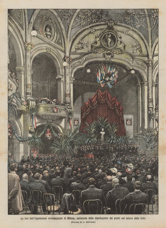 Das Ende der Internationalen Ausstellung in Mailand, Preisverleihungszeremonie im Festsaal von Achille Beltrame