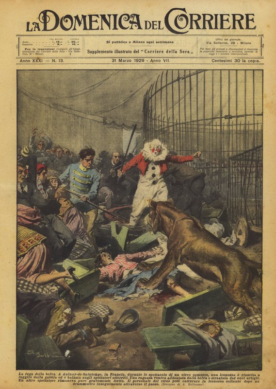 Die Flucht des wilden Tieres von Achille Beltrame