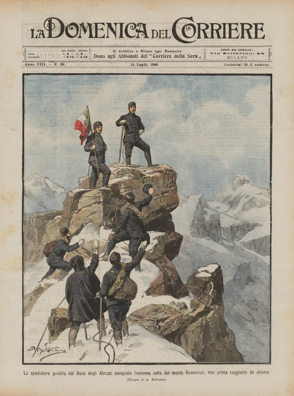 Die Expedition unter der Führung des Herzogs der Abruzzen erobert den höchsten Gipfel des Ruwenzori-Berges von Achille Beltrame
