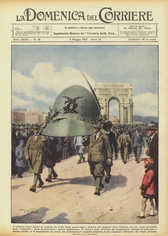 Das Treffen der entlassenen Alpini fand dieses Jahr in Genua auf dem Siegesplatz statt von Achille Beltrame