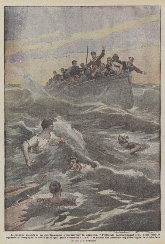 Die unerhörten Abenteuer eines Seekadetten und dreier Matrosen in der Adria von Achille Beltrame