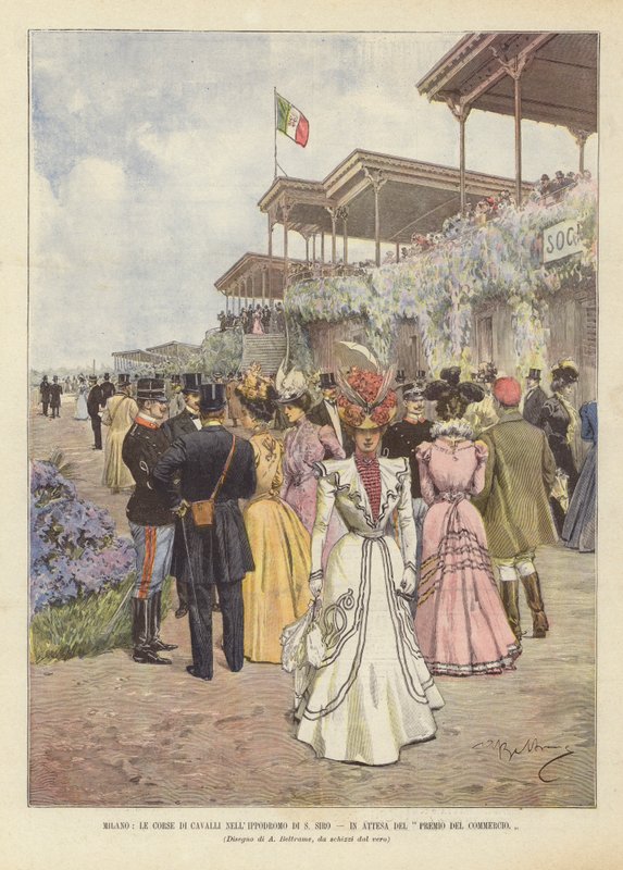 Mailand, Die Pferderennen Im Hippodrom Von S. Siro, In Erwartung Des Handelswettbewerbs von Achille Beltrame
