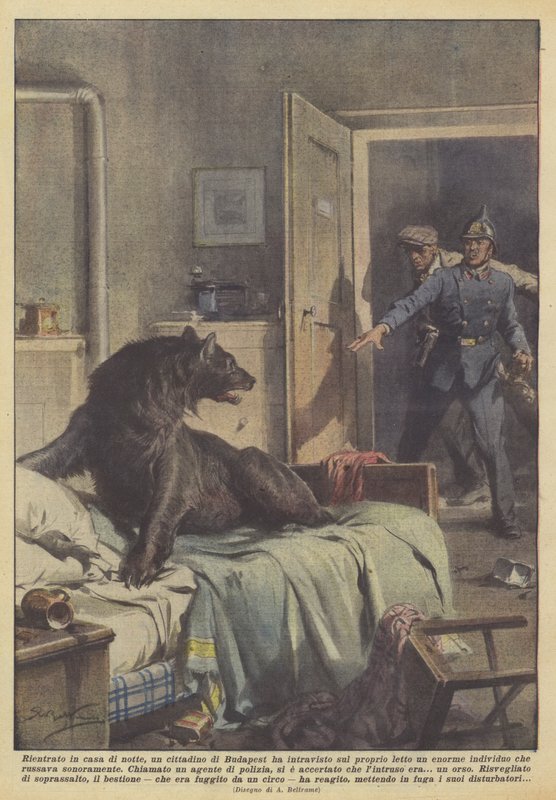 Nachts nach Hause zurückgekehrt, sah ein Bürger von Budapest ein riesiges... von Achille Beltrame