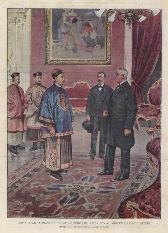 Rom, Der Chinesische Botschafter Lo-Feng-Luh Im Außenministerium Empfangen von Achille Beltrame