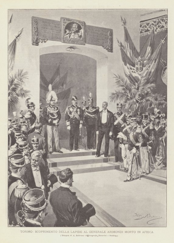 Turin, Enthüllung der Gedenktafel für General Arimondi, der in Afrika starb von Achille Beltrame