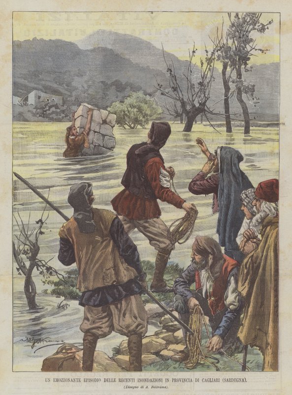 Ein spannendes Ereignis der jüngsten Überschwemmungen in der Provinz Cagliari (Sardinien) von Achille Beltrame