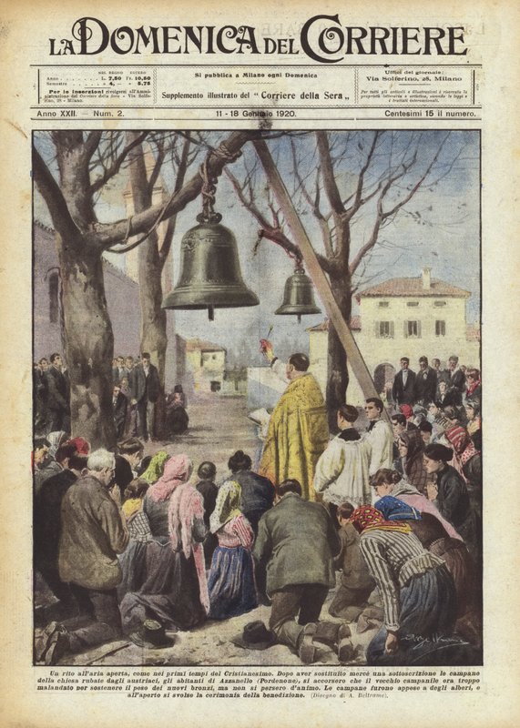 Ein Ritus im Freien, wie in den frühen Zeiten des Christentums von Achille Beltrame