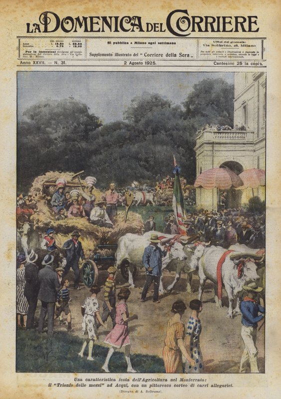 Ein charakteristisches Fest der Landwirtschaft im Monferrato, der Triumph der Ernte in Acqui von Achille Beltrame