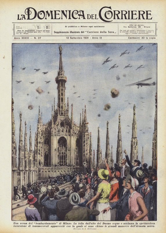 Eine Szene des Bombardements von Mailand von Achille Beltrame