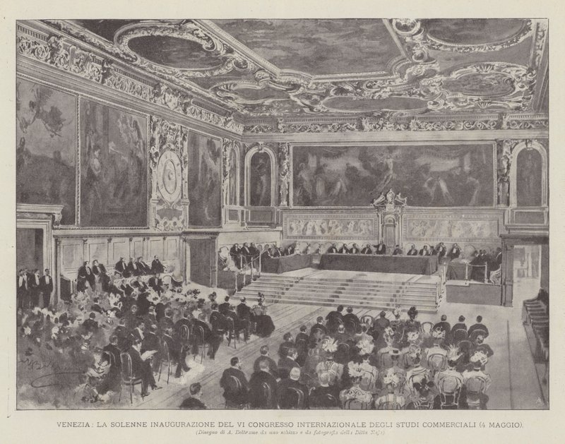 Venedig, Die Feierliche Eröffnung Des VI. Internationalen Kongresses Der Handelsstudien (4. Mai) von Achille Beltrame