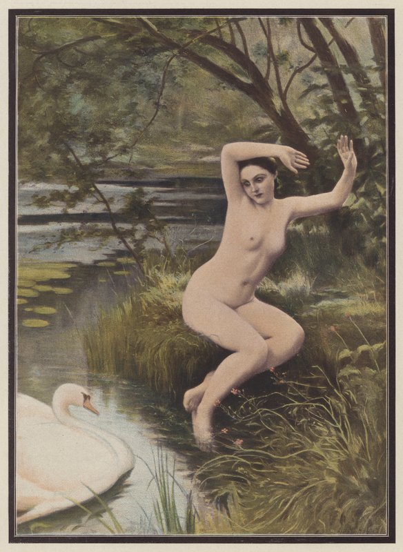 Leda, spartanische Prinzessin aus der griechischen Mythologie von Albert (after) Aublet