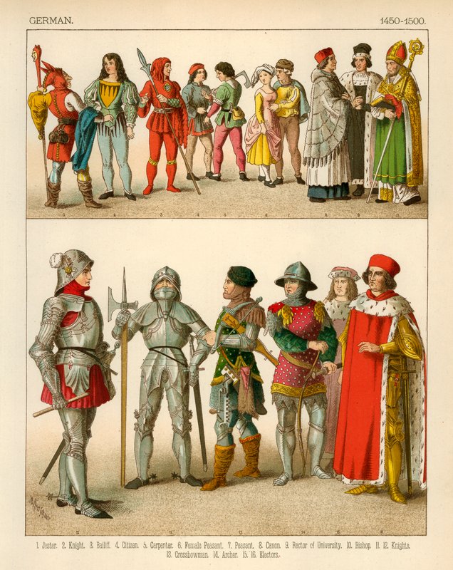 Deutsche Tracht 1450-1500 von Albert Kretschmer