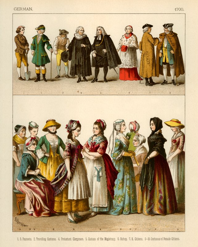 Deutsche Kostüme 1700 von Albert Kretschmer