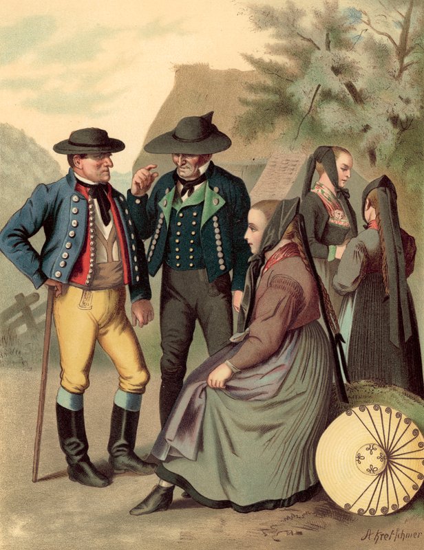 Deutsche Tracht, Württemberg, Freudenstadt Rottenburg von Albert Kretschmer