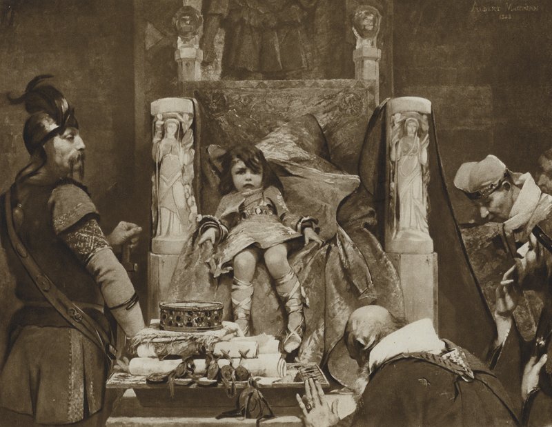 Clovis II, der Junge König der Franken von Albert Pierre René (after) Maignan