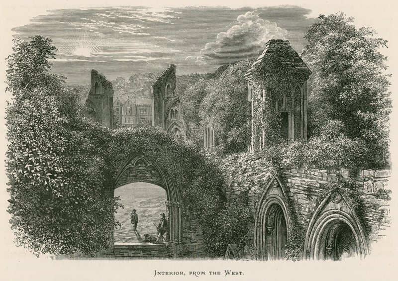 Glastonbury Abbey, Innenansicht von Westen von Alexander Francis Lydon