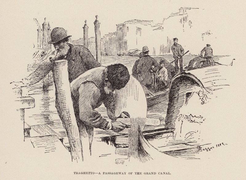 Traghetto, ein Durchgang des Canal Grande von Alezzandro Zezzos