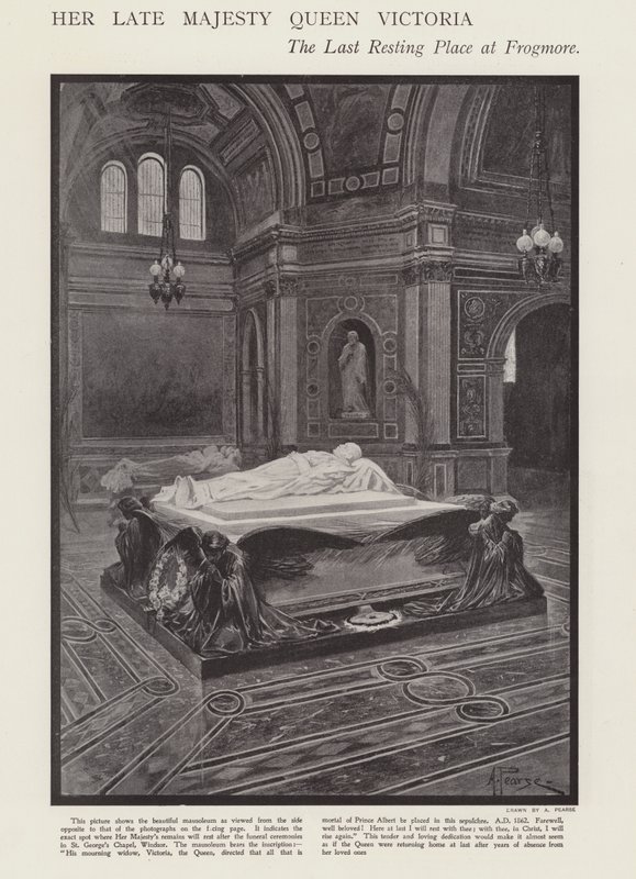 Die letzte Ruhestätte von Königin Victoria in Frogmore (Lithografie) von Alfred (after) Pearse
